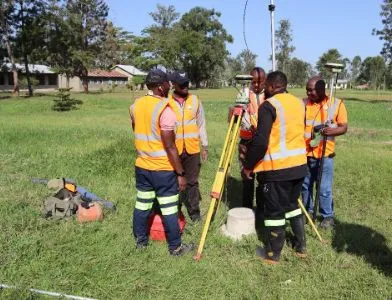 DCL survey team on site with total station