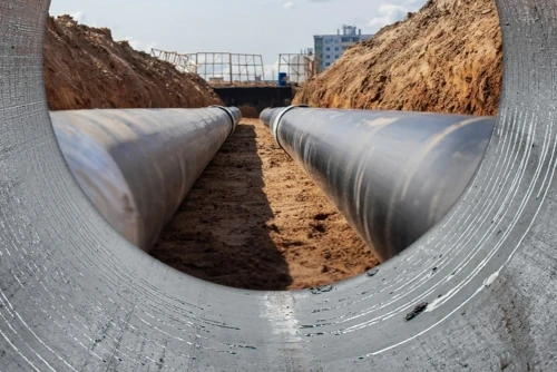 Transmission pipeline under construction